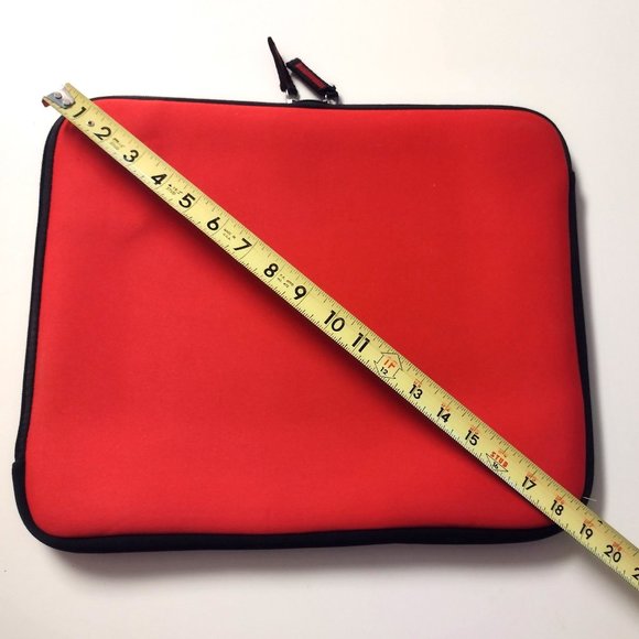 Red Protective 17" Computer Sleeve ~ Lined/Padded ~ Double Zip ~ Int. Pocket NOB - Picture 6 of 8